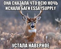 она сказала что всю ночь искала баги essaysupply устала наверное