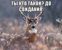 ты кто такой? до свидания. 