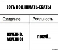 есть поднимать-ебать! ахуенно, ахуенно! похуй...