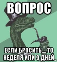 вопрос если бросить.... то неделя или 9 дней