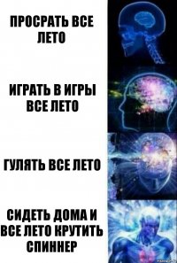 Просрать все ЛЕТО Играть в игры все лето Гулять все лето Сидеть дома и все ЛЕТО крутить спиннер