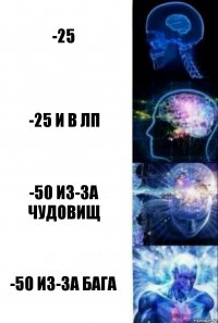 -25 -25 и в лп -50 из-за чудовищ -50 из-за бага