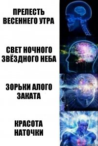 Прелесть весеннего утра Свет ночного звёздного неба Зорьки алого заката Красота Наточки