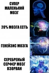 Супер маленький мозг 20% мозга есть Генейзис мозга Серебреный серфер мозг взорван