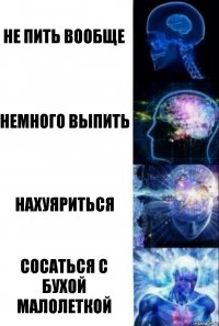 Не пить вообще Немного выпить Нахуяриться Сосаться с бухой малолеткой