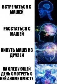 Встречаться с Машей Расстаться с Машей Кинуть Машу из друзей На следующей день смотреть с ней аниме вместе