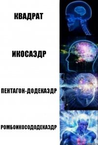 квадрат икосаэдр пентагон-додекаэдр ромбоикосододекаэдр