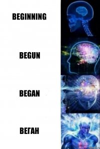 Beginning Begun Began Веган