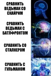 Сравнить Ведьмак со Скайрим Сравнить Ведьмак с Батлфронтом Сравнить со Сталкером Сравнить с Гульманом