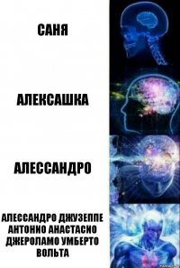 Саня Алексашка Алессандро Алессандро Джузеппе Антонио Анастасио Джероламо Умберто Вольта