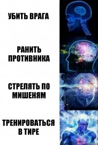 Убить врага ранить противника стрелять по мишеням тренироваться в тире