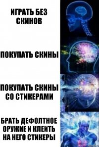 Играть без скинов Покупать скины Покупать скины со стикерами Брать дефолтное оружие и клеить на него стикеры