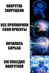 Накрутка запрещена Все пропиарили свои проекты Началась борьба SW победил накруткой