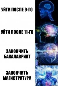 уйти после 9-го уйти после 11-го закончить бакалавриат закончить магистратуру