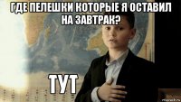 где пелешки которые я оставил на завтрак? 