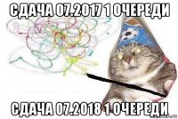 сдача 07.2017 1 очереди сдача 07.2018 1 очереди