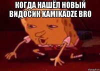 когда нашёл новый видосик kamikadze bro 