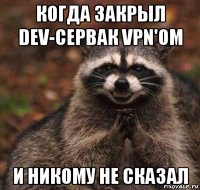 когда закрыл dev-сервак vpn'ом и никому не сказал