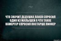 что значит дедушка лакей спросил один из малышей а что такое камергер спросил постарше пионер