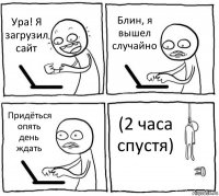 Ура! Я загрузил сайт Блин, я вышел случайно Придёться опять день ждать (2 часа спустя)