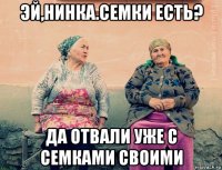 эй,нинка.семки есть? да отвали уже с семками своими