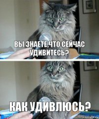 Вы знаете,что сейчас удивитесь? как удивлюсь?