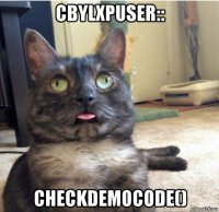 cbylxpuser:: checkdemocode()