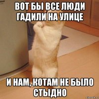 вот бы все люди гадили на улице и нам, котам не было стыдно