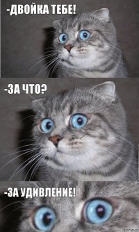 -ДВОЙКА ТЕБЕ! -ЗА ЧТО? -ЗА УДИВЛЕНИЕ!