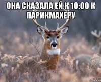 она сказала ей к 10:00 к парикмахеру 