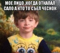 мое лицо ,когда откапал сало а кто то съел чеснок 