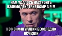 нам удалось настроить взаимодействие rgmp с pim но конфигурации бесследно исчезли