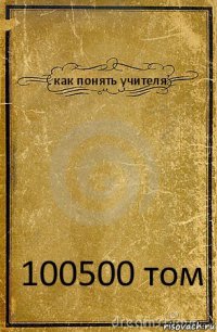 как понять учителя 100500 том