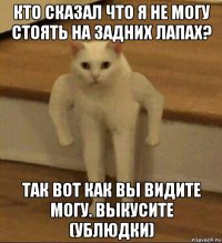 кто сказал что я не могу стоять на задних лапах? так вот как вы видите могу. выкусите (ублюдки)