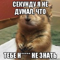 секунду я не думал, что тебе н***** не знать