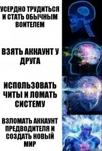 Усердно трудиться и стать обычным воителем Взять аккаунт у друга Использовать читы и ломать систему Взломать аккаунт предводителя и создать новый мир