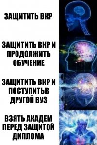 Защитить ВКР Защитить ВКР и продолжить обучение Защитить ВКР и поступитьв другой ВУЗ Взять академ перед защитой диплома