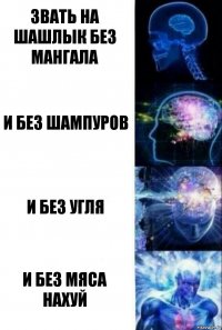 ЗВАТЬ НА ШАШЛЫК БЕЗ МАНГАЛА И БЕЗ ШАМПУРОВ И БЕЗ УГЛЯ И БЕЗ МЯСА НАХУЙ