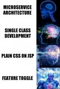 microservice architecture single class development plain css on jsp feature toggle