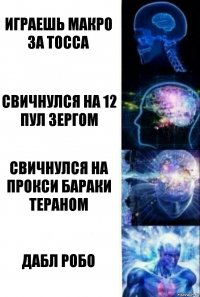 Играешь макро за тосса Свичнулся на 12 пул зергом Свичнулся на прокси бараки тераном ДАБЛ РОБО