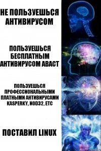 Не пользуешься антивирусом Пользуешься бесплатным антивирусом аваст Пользуешься профессиональными платными антивирусами Kasperky, NOD32, etc Поставил Linux