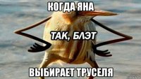 когда яна выбирает труселя