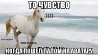 то чувство когда пошел палом на аватару