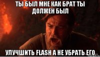 ты был мне как брат ты должен был улучшить flash а не убрать его