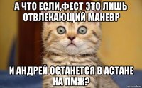 а что если,фест это лишь отвлекающий маневр и андрей останется в астане на пмж?