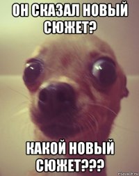 он сказал новый сюжет? какой новый сюжет???