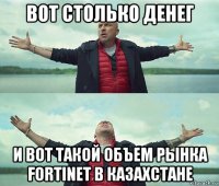 вот столько денег и вот такой объем рынка fortinet в казахстане