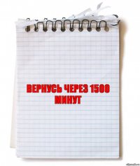 ВЕРНУСЬ ЧЕРЕЗ 1500 МИНУТ