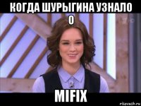 когда шурыгина узнало о mifix