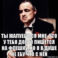 ты жалуешься мне, что у тебя долго пишется на флешку, но я в душе не ебу что с ней